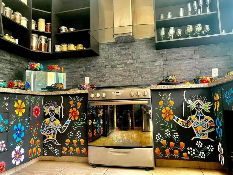 Luxurious Mid Century Modern Folk Art Home Mexico-stad Buitenkant foto